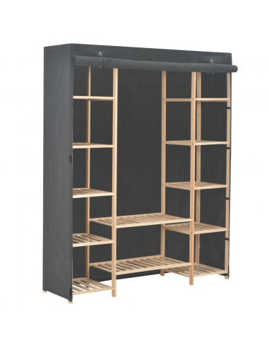 Armadio Grigio 135x40x170 cm in Tessuto