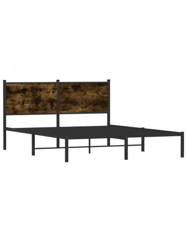 Giroletto con Testiera Metallo Rovere Fumo 140x190 cm