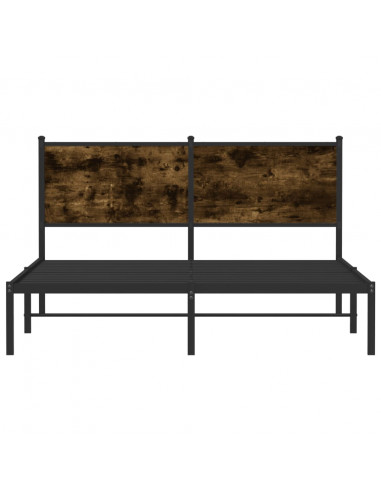 Giroletto con Testiera Metallo Rovere Fumo 140x190 cm