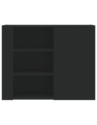 Armadietto a Muro Nero 75x35x60 cm in Truciolato