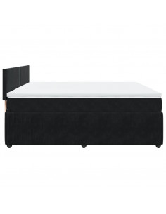 Giroletto a Molle con Materasso Nero 200x200 cm in Velluto 2