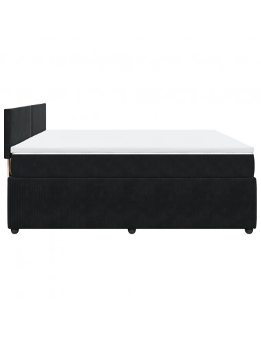 Giroletto a Molle con Materasso Nero 200x200 cm in Velluto