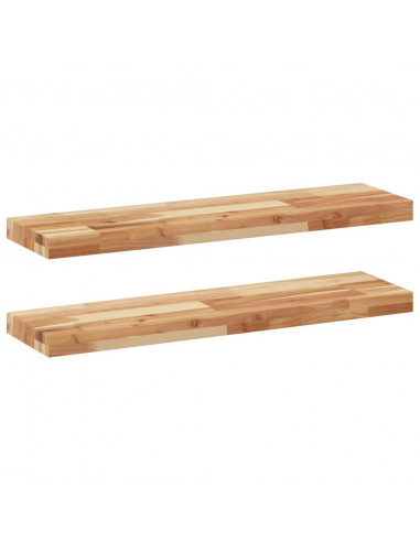 Mensole da Parete 2 pz 100x20x4 cm Legno Acacia Rifinito a Olio