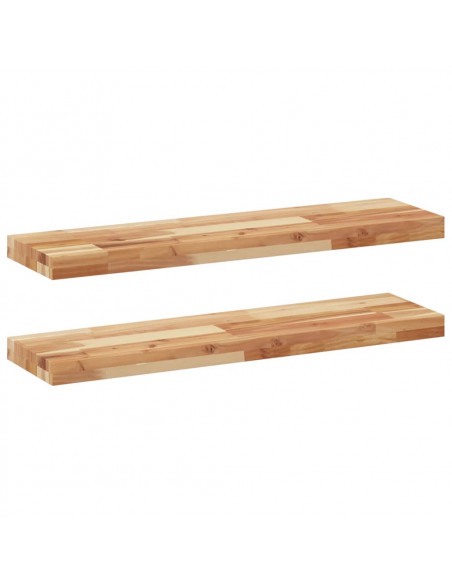 Mensole da Parete 2 pz 100x20x4 cm Legno Acacia Rifinito a Olio