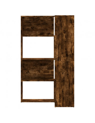 Libreria Angolare 4 Ripiani Rovere Fumo 85x85x140 cm Truciolare