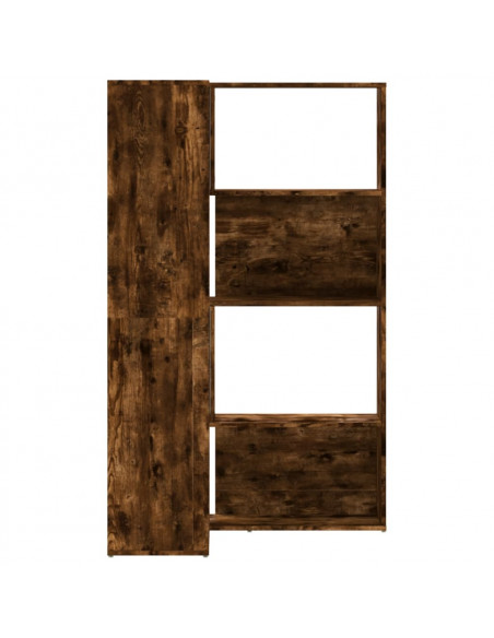 Libreria Angolare 4 Ripiani Rovere Fumo 85x85x140 cm Truciolare