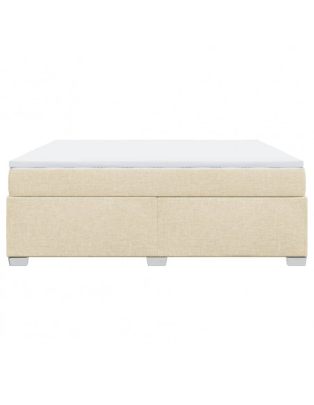 Giroletto a Molle con Materasso Crema 180x200 cm in Tessuto