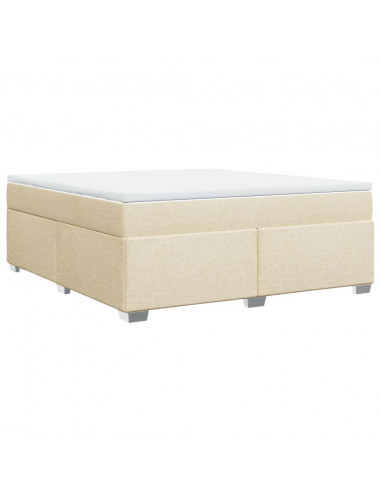 Giroletto a Molle con Materasso Crema 180x200 cm in Tessuto