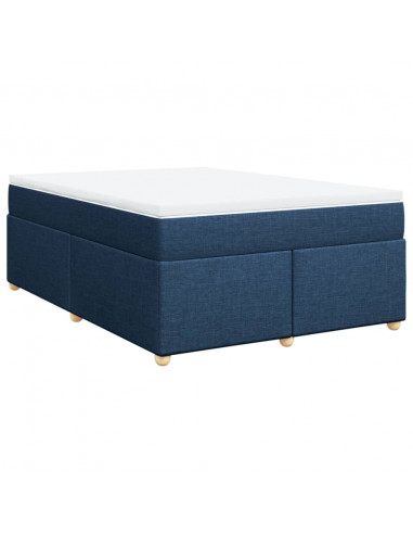 Giroletto a Molle con Materasso Blu 140x200 cm in Tessuto