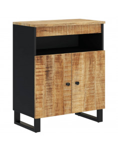 Credenza con 2 Ante 60x33x75 cm in Legno Massello di Mango 2