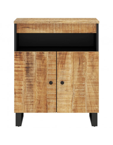 Credenza con 2 Ante 60x33x75 cm in Legno Massello di Mango