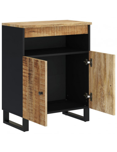 Credenza con 2 Ante 60x33x75 cm in Legno Massello di Mango