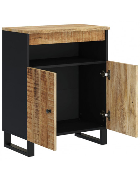 Credenza con 2 Ante 60x33x75 cm in Legno Massello di Mango