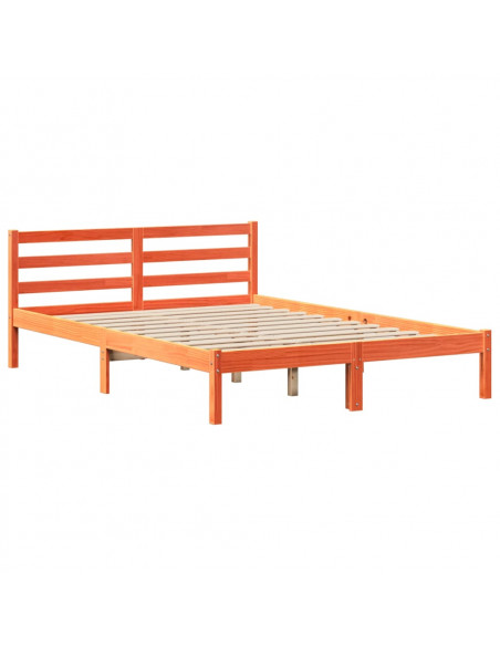 Letto senza Materasso Marrone Cera 150x200 cm in Legno di Pino