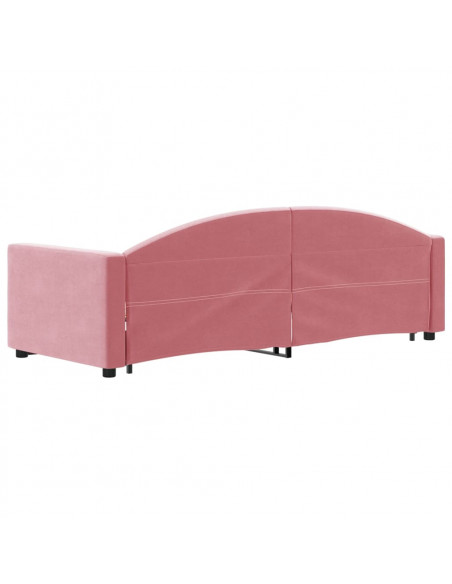 Divano Letto con Letto Estraibile Rosa 80x200 cm in Velluto