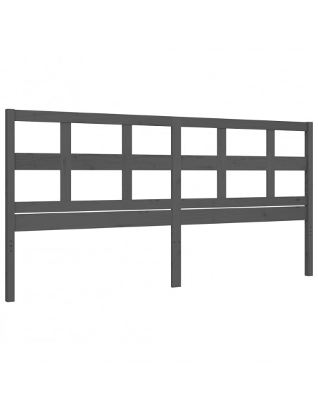 Giroletto con Testiera Grigio 200x200 cm in Legno Massello