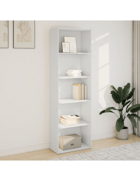 Libreria Bianca 60x30x189 cm in Legno Multistrato
