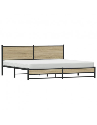 Giroletto senza Materaso in Metallo Rovere Sonoma 193x203 cm