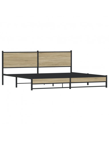 Giroletto senza Materaso in Metallo Rovere Sonoma 193x203 cm