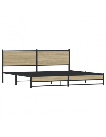 Giroletto senza Materaso in Metallo Rovere Sonoma 193x203 cm