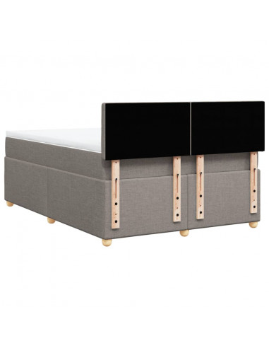 Giroletto a Molle con Materasso Tortora 140x190 cm in Tessuto