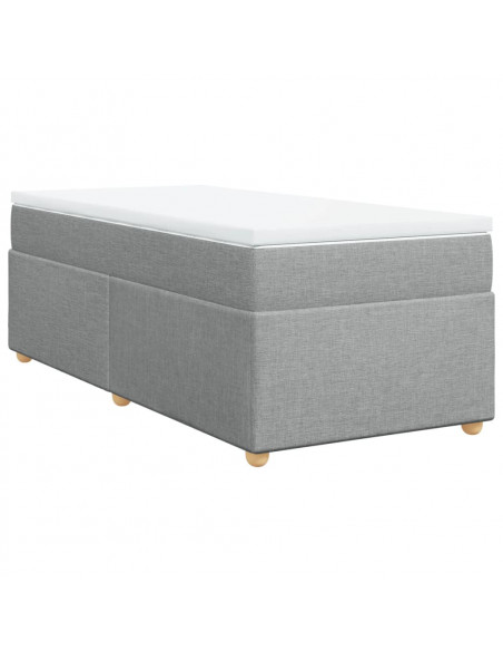 Giroletto a Molle con Materasso Grigio Chiaro 80x200 cm Tessuto
