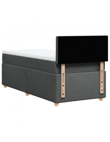 Giroletto a Molle con Materasso Grigio Scuro 90x200 cm Tessuto