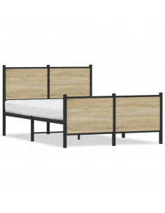 Giroletto con Testiera&Pediera Metallo Rovere Sonoma 120x200 cm 2