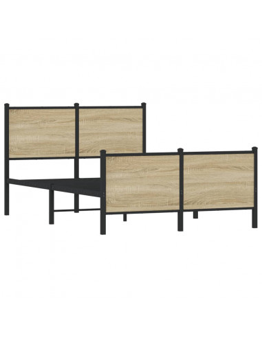 Giroletto con Testiera&Pediera Metallo Rovere Sonoma 120x200 cm