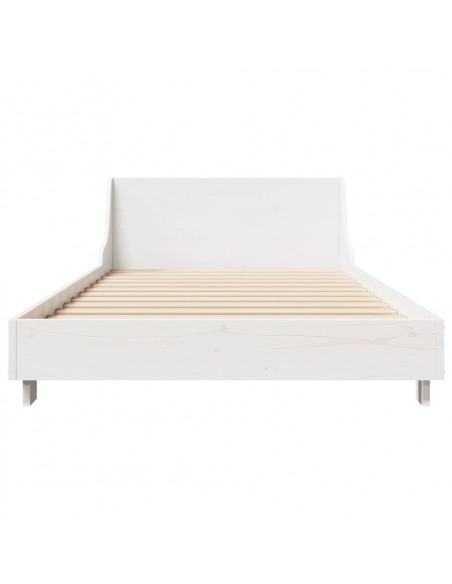 Giroletto con Testiera Bianco 75x190 cm Legno Massello di Pino