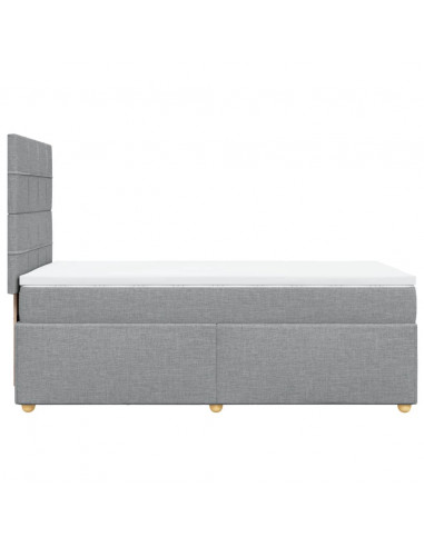 Giroletto a Molle con Materasso Grigio Chiaro 90x200 cm Tessuto