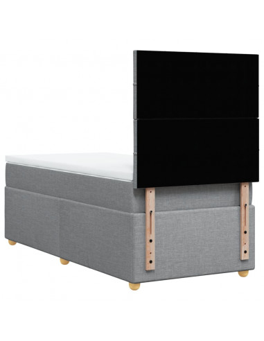 Giroletto a Molle con Materasso Grigio Chiaro 90x200 cm Tessuto