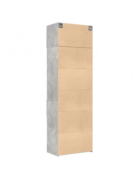 Armadietto Grigio Cemento 70x42,5x225 cm in Legno Multistrato