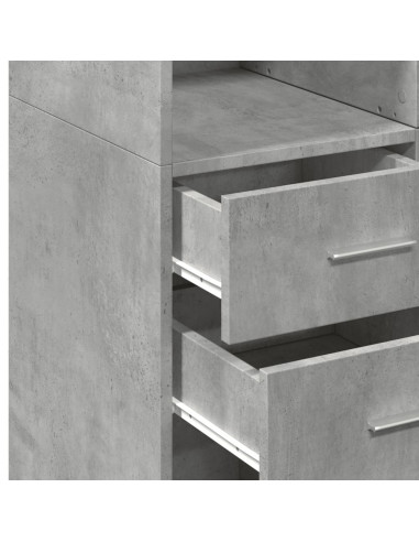 Armadietto Grigio Cemento 70x42,5x225 cm in Legno Multistrato