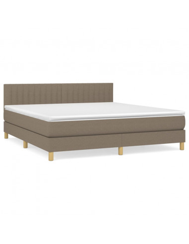 Giroletto a Molle con Materasso Tortora 180x200 cm in Tessuto