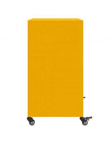 Credenza Giallo Senape 68,5x39x72 cm Acciaio Laminato a Freddo
