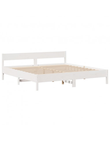 Giroletto senza Materasso Bianco 200x200 cm Legno Massello Pino