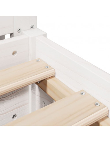 Giroletto senza Materasso Bianco 200x200 cm Legno Massello Pino