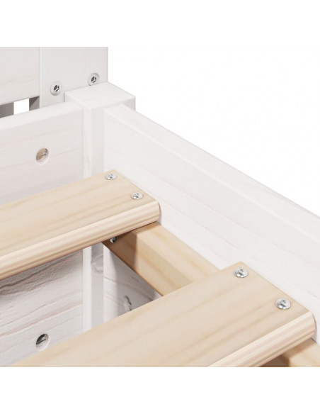 Giroletto senza Materasso Bianco 200x200 cm Legno Massello Pino