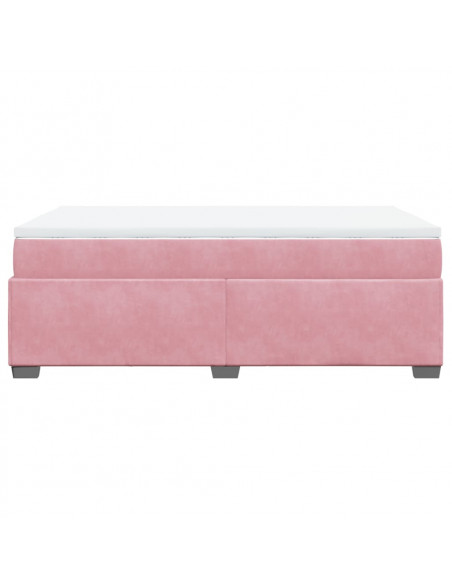 Giroletto a Molle con Materasso Rosa 120x190 cm in Velluto