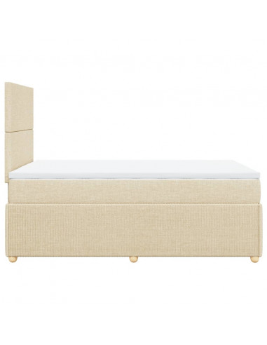 Giroletto a Molle con Materasso Crema 120x200 cm in Tessuto