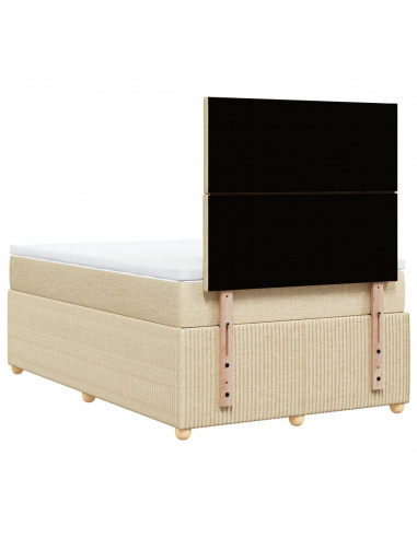 Giroletto a Molle con Materasso Crema 120x200 cm in Tessuto