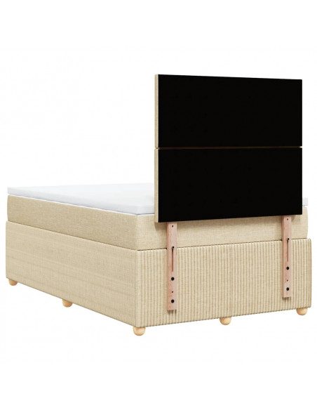 Giroletto a Molle con Materasso Crema 120x200 cm in Tessuto