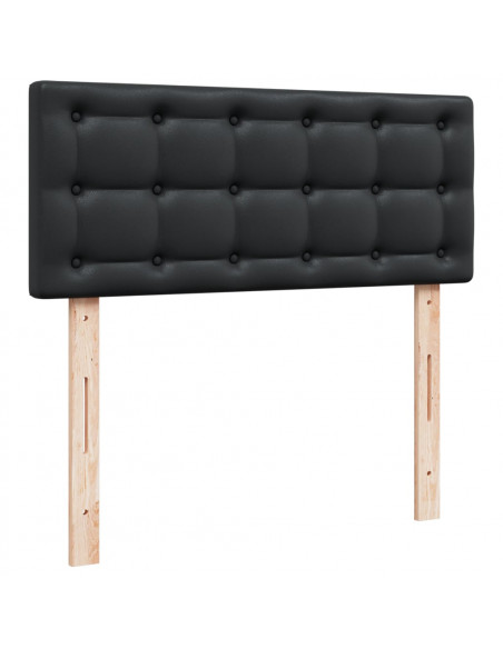 Giroletto a Molle con Materasso Nero 120x190 cm in Similpelle