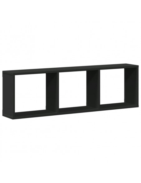 Mobile a Parete 100x16x30 cm Nero in Legno Multistrato