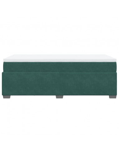 Giroletto a Molle con Materasso Verde Scuro 80x200 cm Velluto