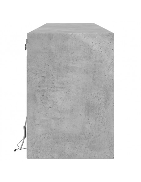 Mobile TV a Parete con LED Grigio Cemento 180x31x45 cm