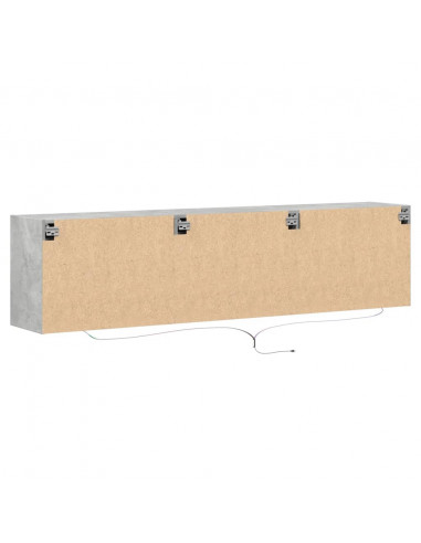 Mobile TV a Parete con LED Grigio Cemento 180x31x45 cm