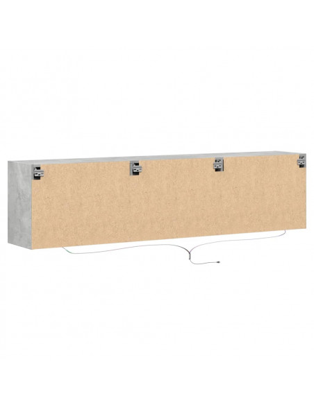 Mobile TV a Parete con LED Grigio Cemento 180x31x45 cm