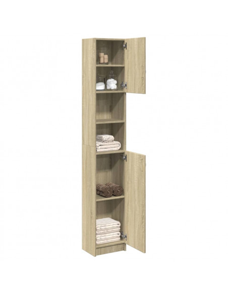 Mobile da Bagno Rovere Marrone 32x25,5x190 cm Legno Multistrato